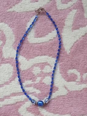 Blue Beaded Necklace - Women's Jewelry